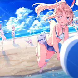This is a pixiv picture whose title is ビーチバレー対決.