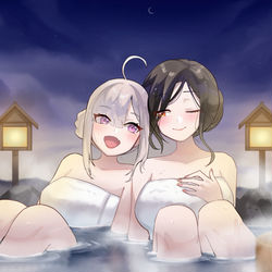 This is a pixiv picture whose title is Crossick温泉旅行.