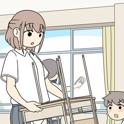 This is a pixiv picture whose title is 「よいしょ、よいしょ」.