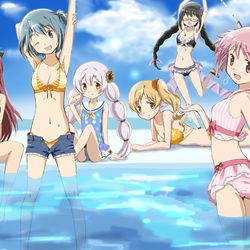 This is a pixiv picture whose title is まどかたちの夏.