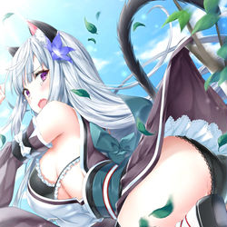 This is a pixiv picture whose title is ひっかかるねこさん.