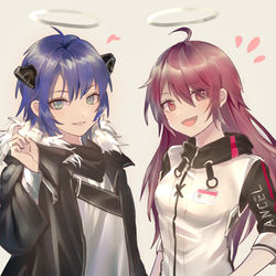 This is a pixiv picture whose title is 短发莫＆长发能.