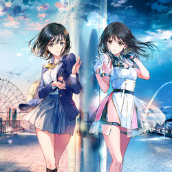This is a pixiv picture whose title is 心を繋ぎたくて / 星を追いかけて.