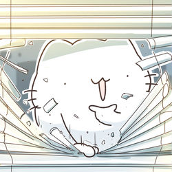 This is a pixiv picture whose title is ブラインドを覗くのがヘタクソ過ぎる猫.