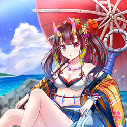 This is a pixiv picture whose title is 水着鬼姫.