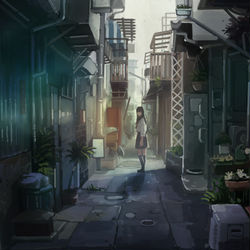 This is a pixiv picture whose title is 迷い少女.