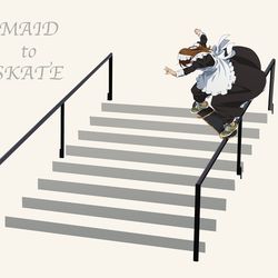 This is a pixiv picture whose title is MAID to SKATE.