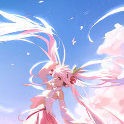 This is a pixiv picture whose title is 桜ミク.