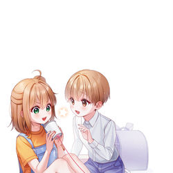 This is a pixiv picture whose title is 糸電話💕.