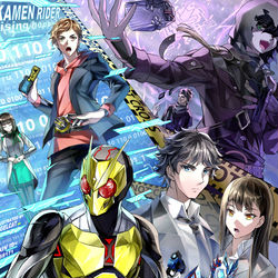 This is a pixiv picture whose title is 假面骑士01.
