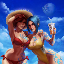 This is a pixiv picture whose title is Lilith & Maya from Borderlands.