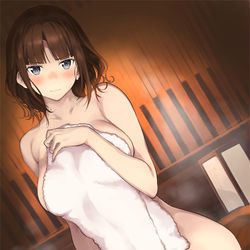 This is a pixiv picture whose title is 露天風呂で一緒になったお姉さん.