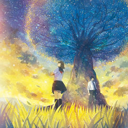 This is a pixiv picture whose title is 10年後、夜明けを待つ僕たちへ.