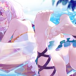 This is a pixiv picture whose title is 泳装可可萝.