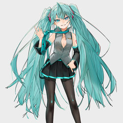 This is a pixiv picture whose title is ギザ歯ミクさん.