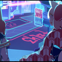 This is a pixiv picture whose title is PSO2ネオン街風の妄想ロビー.
