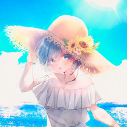 This is a pixiv picture whose title is 夏 × レム.