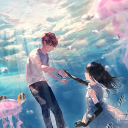 This is a pixiv picture whose title is 救済.