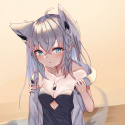 This is a pixiv picture whose title is フブキちゃんぬぎぬぎ.
