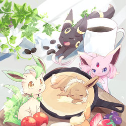 This is a pixiv picture whose title is ブイズの朝食プレート.