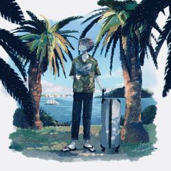 This is a pixiv picture whose title is 旅.