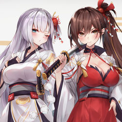 This is a pixiv picture whose title is 紅白五航戦.