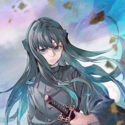 This is a pixiv picture whose title is 霞柱・時透無一郎.