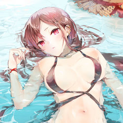 This is a pixiv picture whose title is 水浸し虞美人さん.