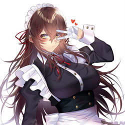 This is a pixiv picture whose title is メイドさんピース！.