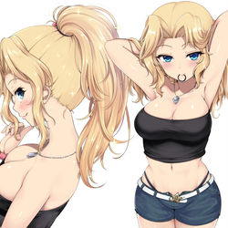 This is a pixiv picture whose title is ふわふわポニテおケイさん.