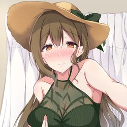 This is a pixiv picture whose title is 千雪さんに部屋で水着自撮り送ってもらった.