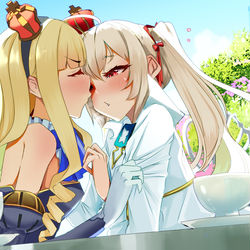 This is a pixiv picture whose title is 高貴なもの同士にのみ許された対等なちゅっちゅ.