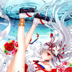 This is a pixiv picture whose title is 水中.