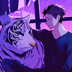 This is a pixiv picture whose title is 嵐の夜に.