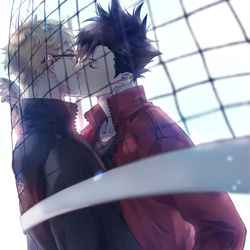 This is a pixiv picture whose title is 【腐向】ハイキュー！！クロ月　木赤Log.