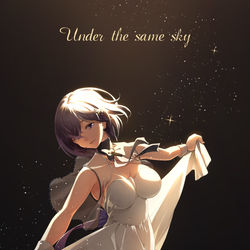 This is a pixiv picture whose title is under the same sky.