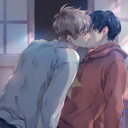 This is a pixiv picture whose title is 腐向春大【富豪刑事】自分の妄想　EP 4 の春と大助.