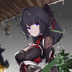 This is a pixiv picture whose title is 雨下的罪人.