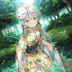This is a pixiv picture whose title is 真夏の出会い.