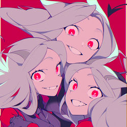 This is a pixiv picture whose title is 【Helltaker】Cerberus.