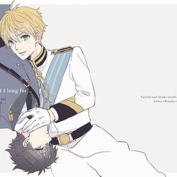 This is a pixiv picture whose title is 【WEB再録】軍パロプサぐだ♂.