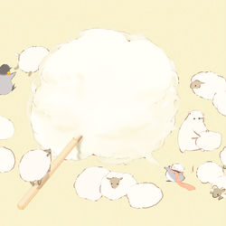 This is a pixiv picture whose title is わたあめ羊.