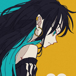 This is a pixiv picture whose title is 視線.