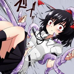 This is a pixiv picture whose title is 文　触手責め.