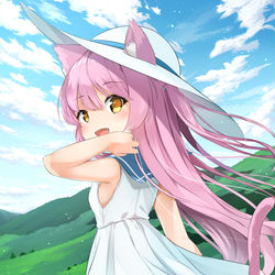 This is a pixiv picture whose title is ピンク髪にゃんにゃんロリ！.