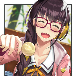 This is a pixiv picture whose title is はい、あーん（恥ずかしい）.