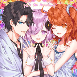 This is a pixiv picture whose title is FGO5周年.