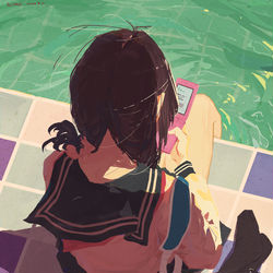 This is a pixiv picture whose title is 泳池.