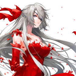 This is a pixiv picture whose title is 赤いドレス.