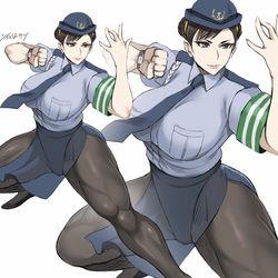 This is a pixiv picture whose title is 日本警察風春麗さん.